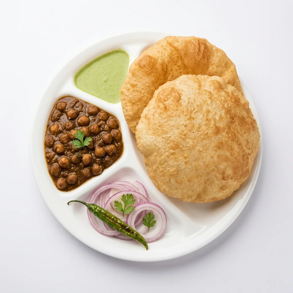 Bikaner Sweets And Restaurant Chole Bhature - spiced chickpea curry with fluffy bhature in Calgary NE
